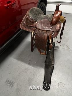 American Professional Western Leather Racing Saddle 16 Seat and 8 Gullet