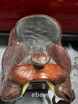 American Professional Western Leather Racing Saddle 16 Seat and 8 Gullet