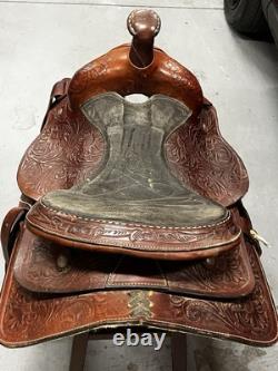 American Professional Western Leather Racing Saddle 16 Seat and 8 Gullet