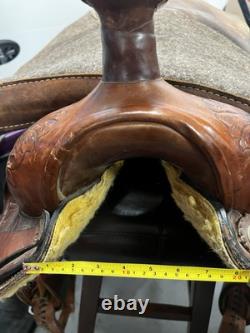 American Professional Western Leather Racing Saddle 16 Seat and 8 Gullet