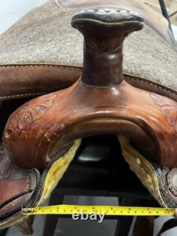 American Professional Western Leather Racing Saddle 16 Seat and 8 Gullet
