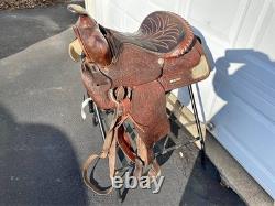American Western Saddle 15 #1548 Silver accents Saddle Blanket Pad Girth Belts