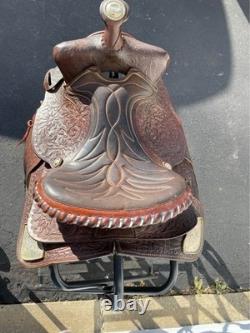 American Western Saddle 15 #1548 Silver accents Saddle Blanket Pad Girth Belts