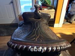 American Western Saddle 15 #1548 Silver accents Saddle Blanket Pad Girth Belts