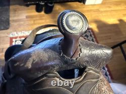 American Western Saddle 15 #1548 Silver accents Saddle Blanket Pad Girth Belts