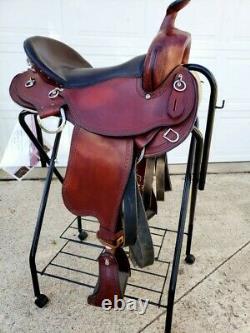 Amish Craftmanship Ed Steele Flex Tree Trail Western Saddle Seat Size 16