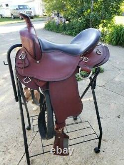 Amish Craftmanship Ed Steele Flex Tree Trail Western Saddle Seat Size 16