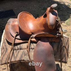 Antique 1920's Lichtenberger-Ferguson Saddle & Blanket (14 x 24) Made in L. A
