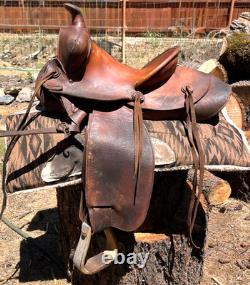Antique 1920's Lichtenberger-Ferguson Saddle & Blanket (14 x 24) Made in L. A