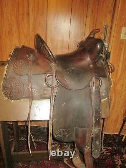 Antique 1933 Western Saddle #497 Miles City MT Collectable withphoto provenance