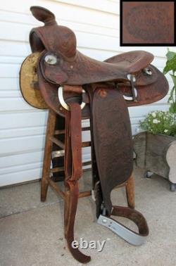 Antique Ben Varga 15 Western Saddle Tooled Leather San Antonio, TX North & Judd