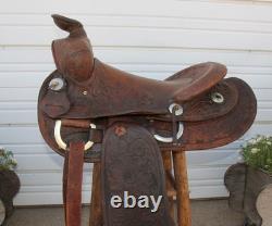 Antique Ben Varga 15 Western Saddle Tooled Leather San Antonio, TX North & Judd