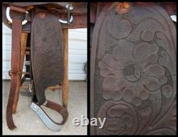 Antique Ben Varga 15 Western Saddle Tooled Leather San Antonio, TX North & Judd