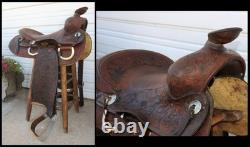 Antique Ben Varga 15 Western Saddle Tooled Leather San Antonio, TX North & Judd
