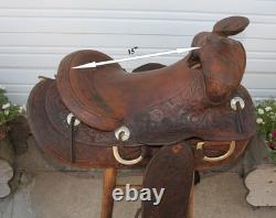 Antique Ben Varga 15 Western Saddle Tooled Leather San Antonio, TX North & Judd