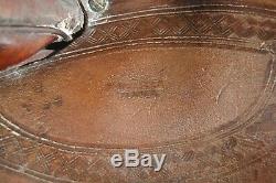 Antique Fred Mueller Half-Seat Western Saddle with Cheyenne Roll Cantle