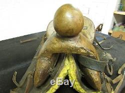 Antique Half Saddle #3-Old Mexican-Western-Rustic-Vaquero-Cowboy-Leather
