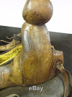 Antique Half Saddle #3-Old Mexican-Western-Rustic-Vaquero-Cowboy-Leather