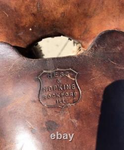 Antique Hess & Hopkins Western Ranch Saddle Rockford ILL