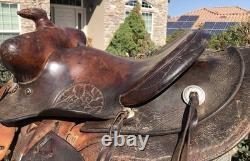 Antique Hess & Hopkins Western Ranch Saddle Rockford ILL