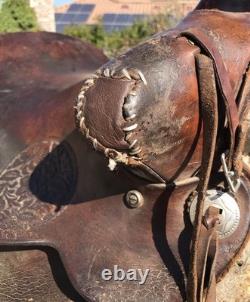 Antique Hess & Hopkins Western Ranch Saddle Rockford ILL