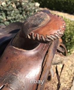 Antique Hess & Hopkins Western Ranch Saddle Rockford ILL