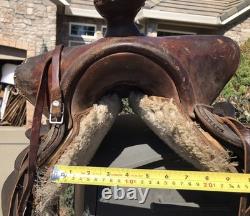 Antique Hess & Hopkins Western Ranch Saddle Rockford ILL