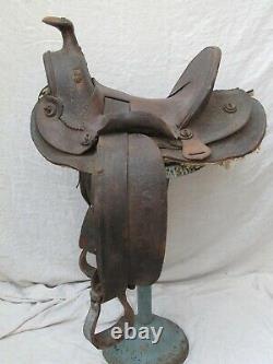 Antique High Back Mexican Western Saddle c. 1900
