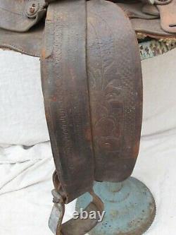 Antique High Back Mexican Western Saddle c. 1900