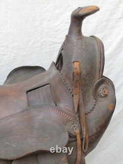 Antique High Back Mexican Western Saddle c. 1900