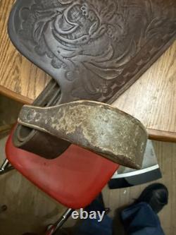Antique Leather 16 inch Western Saddle Hand Tooled Barrel Trail Saddle