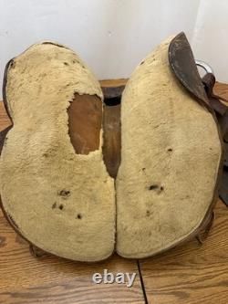 Antique Leather 16 inch Western Saddle Hand Tooled Barrel Trail Saddle
