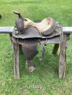 Antique Leather Western Saddle