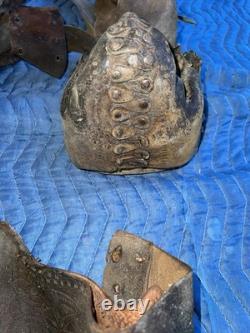 Antique Mexican Charro Saddle Tree With Original Pieces Of Leather & Stirrups