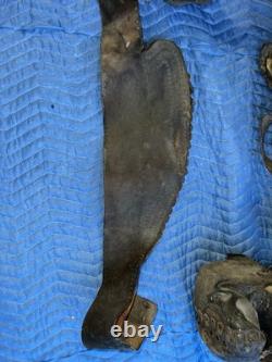 Antique Mexican Charro Saddle Tree With Original Pieces Of Leather & Stirrups