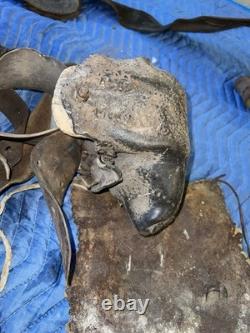 Antique Mexican Charro Saddle Tree With Original Pieces Of Leather & Stirrups