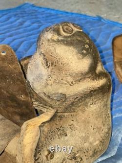 Antique Mexican Charro Saddle Tree With Original Pieces Of Leather & Stirrups