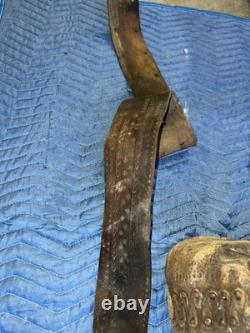 Antique Mexican Charro Saddle Tree With Original Pieces Of Leather & Stirrups