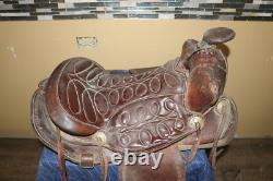 Antique Ornate Vintage Tooled Leather Horse Saddle Cowboy Western Decor
