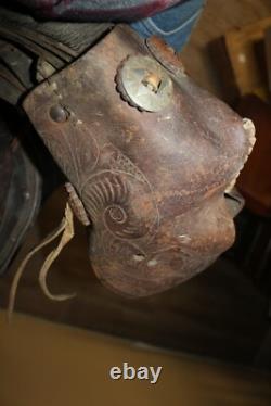 Antique Ornate Vintage Tooled Leather Horse Saddle Cowboy Western Decor