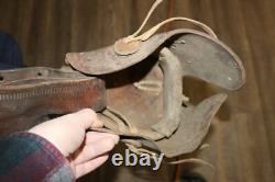 Antique Ornate Vintage Tooled Leather Horse Saddle Cowboy Western Decor
