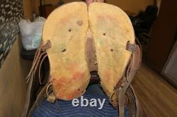 Antique Ornate Vintage Tooled Leather Horse Saddle Cowboy Western Decor