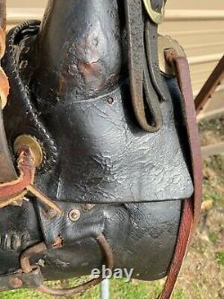 Antique R. T. Frazier high back loop seat A fork Western saddle