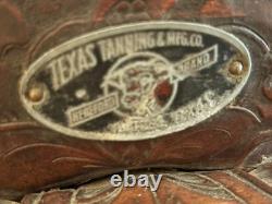 Antique Texas Tanning & Mfg. Co Collectible Western Ranch Saddle NO FOOT PEGS