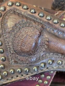 Antique Utah Saddle Co Gun Belt With Knife Sheath