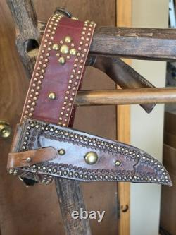 Antique Utah Saddle Co Gun Belt With Knife Sheath