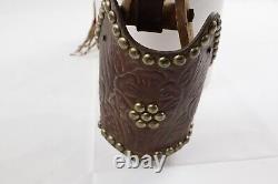 Antique VTG Youth Western Saddle Beautiful Tooled Leather & Hooded Wood Stirrups