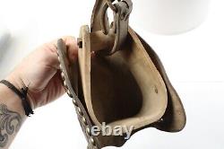 Antique VTG Youth Western Saddle Beautiful Tooled Leather & Hooded Wood Stirrups