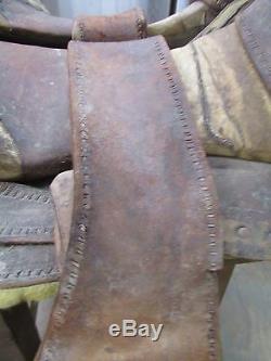 Antique Vaquero Saddle #1-Old Mexican-Western-Rustic-Cowboy-Leather-Western
