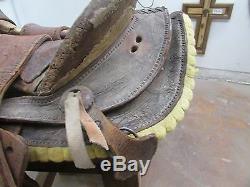 Antique Vaquero Saddle #1-Old Mexican-Western-Rustic-Cowboy-Leather-Western